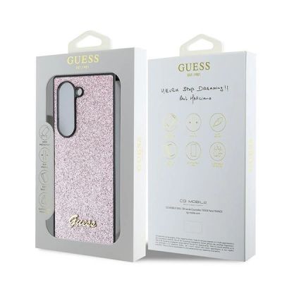 7. Guess 4G Glitter Script Hülle für Samsung Galaxy Z Fold 6 – Rosa
