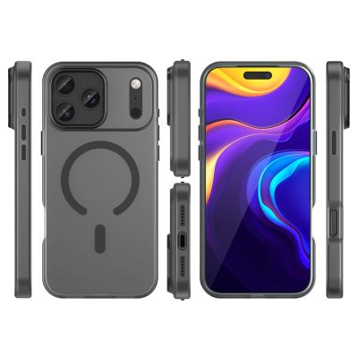 3. Magnetische Schleifhülle für iPhone 17 Pro, kompatibel mit MagSafe – Mattschwarz