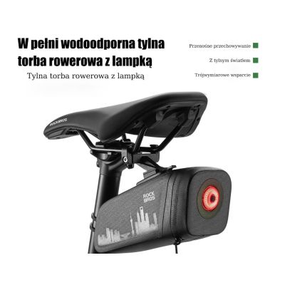 2. Rockbros Fahrradsatteltasche mit Licht