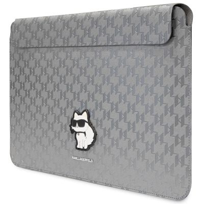 2. Karl Lagerfeld Saffiano Monogram Choupette-Hülle für einen 14-Zoll-Laptop – Silber