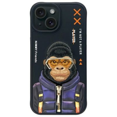 Nimmy Cool&Cute 2.0 Monkey Hülle für iPhone 15 - Schwarz