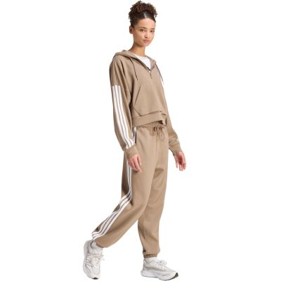 6. Damen-Sweatshirt adidas Essentials 3-Stripes French Terry Quarter-Zip beige KF8315
