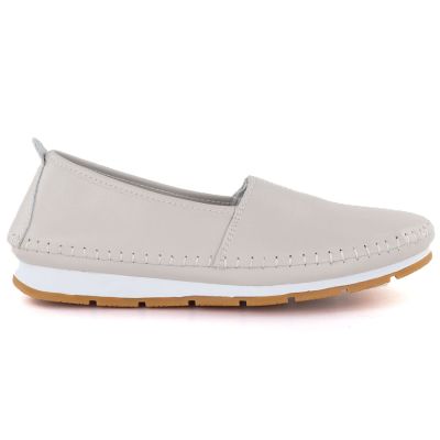 Beigefarbene Damen-Slipper aus Leder, Modell S.Barski LR61-7051