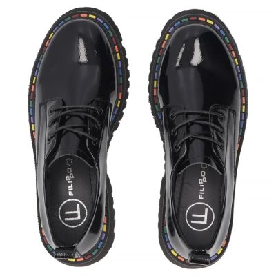 5. Damenschuhe aus Lackleder, schwarz, Filippo DP8341