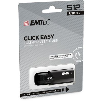 Emtec B110 Click Easy 3.2 USB-Stick 512 GB USB Typ-A 3.2 Gen 2 (3.1 Gen 2) Schwarz