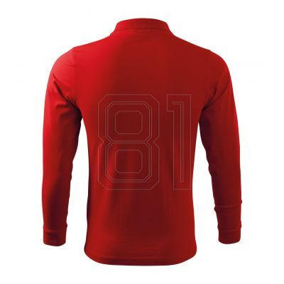 4. Malfini Single J. LS M MLI-21107 rotes Poloshirt