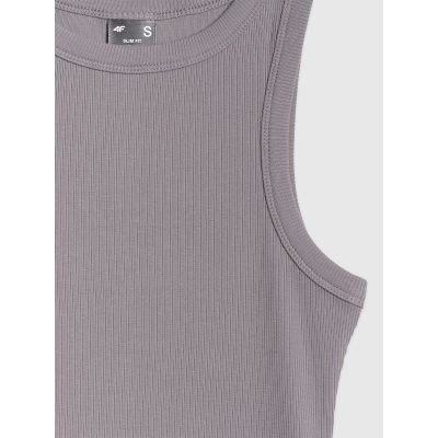 8. Schmal geschnittenes Damen-Rippstricktop 4F 4FRAW25TSLEF310-25S