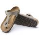 2. Women's gray-beige Birkenstock Gizeh Birko-Flor Nubuck Stone regular wide (43391)