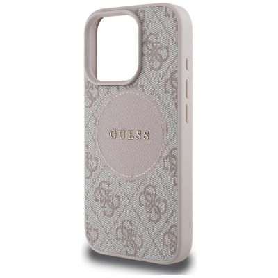 6. Guess 4G Circle Classic Logo MagSafe iPhone 16 Pro Hülle - Rosa