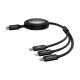 3. Baseus Free2Draw CB000084 einziehbares USB-C – Lightning /USB-C/Micro-USB-Kabel 100 W 1,1 m – Schwarz