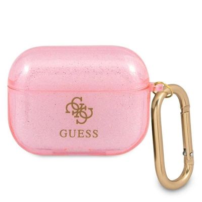 Guess, GUAPUCG4GP AirPods Pro Cover Pink/Pink Glitter Collection