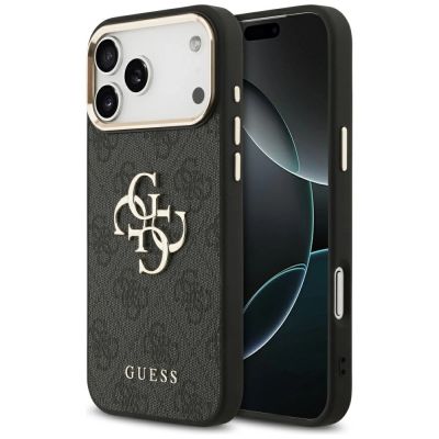 Guess 4G Big 4G Classic Logo Hülle für iPhone 17 Pro Max - Schwarz und Gold