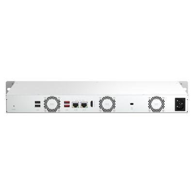 4. Qnap TS-464eU-8G, 1U, 4 x 2,5"/3,5" SATA, Intel Celeron N5105/N5095 4C/4T, 8 GB RAM (nicht erweiterbar), 2 x 2,5 GbE, Einzelnetzteil (nicht auf RP aufrüstbar)