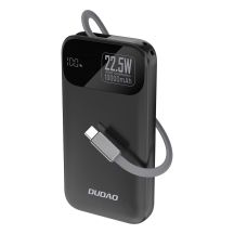 Dudao K31 10000 mAh 22,5 W PD Powerbank mit integriertem Kabel - Schwarz