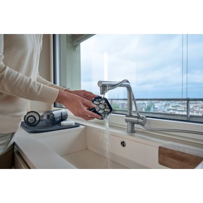 48. Hoover HF610HX 011 Akku-Staubsauger, beutellos, 0,7 l, 650 W, lila, 4 Ah