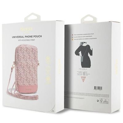 5. Guess Zip GCube Bottom Stripe Handytasche – Rosa