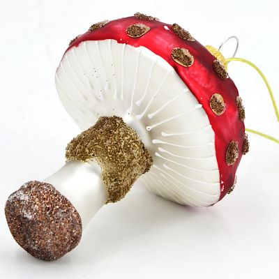 3. GLAS-CHRISTBAUMANHÄNGER IN PILZFORM 8,5 CM MICA