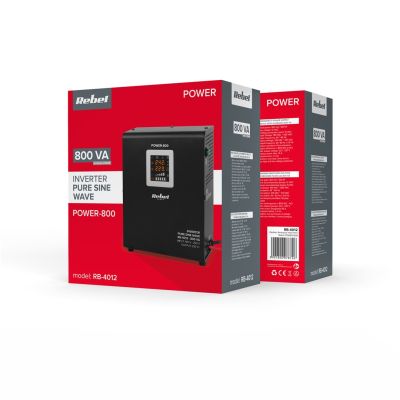 7. Rebel POWER-800 Wandmontiertes Notstromaggregat – Sinus-Wechselrichter mit Ladefunktion, 12 V/230 V, 800 VA/500 W