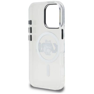 7. Karl Lagerfeld IML Choupette Sketch Logo MagSafe Hülle für iPhone 16 Pro Max – Transparent