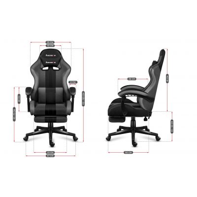 8. Huzaro Force 4.7 Gaming-Stuhl aus grauem Netzgewebe