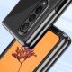 5. Plating Case Hülle für Samsung Galaxy Z Fold 4 Hülle mit metallischem Rahmen blau