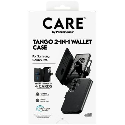 7. CARE by PanzerGlass Tango 2in1 Brieftaschenhülle für Samsung Galaxy S26 - Schwarz