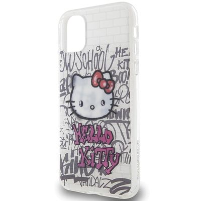 6. Hello Kitty IML Kitty On Bricks Graffiti Hülle für iPhone 11 / Xr – weiß