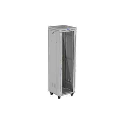22. LANBERG Standschrank 19" 42U 600x600 Graue Glastür LCD (Flatpack) V2