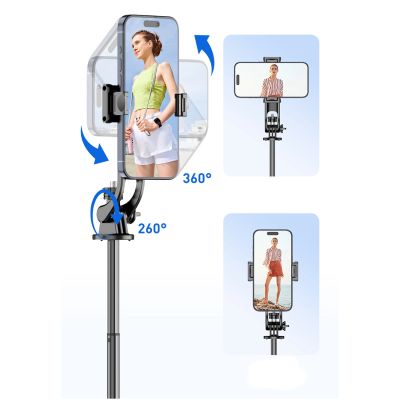 16. Selfie Stick WC1Y2S Teleskopstativ 1,3 m aus Aluminiumlegierung mit Telefonhalter – Schwarz