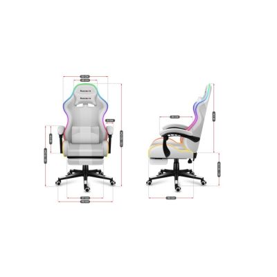 28. Huzaro Force 4.7 RGB Weißer Gaming-Stuhl