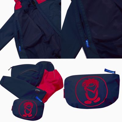 3. Kinder-Regenjacke für Jungen/Mädchen Trollkids Kids Bergen Jacket bright red/mystic blue (610-410)