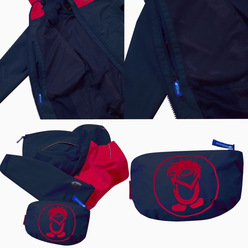 3. Kinder-Regenjacke für Jungen/Mädchen Trollkids Kids Bergen Jacket bright red/mystic blue (610-410)