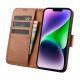 3. iCarer Wallet Case 2in1 Cover iPhone 14 Plus Anti-RFID Leder Flip Case Braun (WMI14220727-BN)
