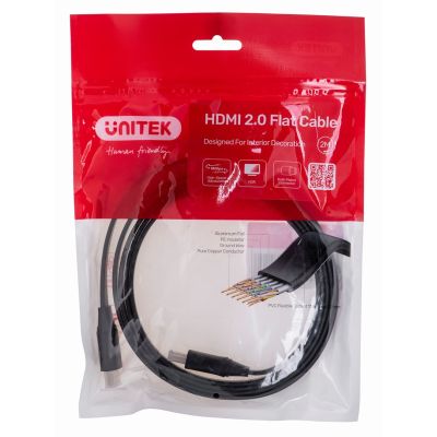 UNITEK HDMI 2.0 Kabel 4K60Hz, Flach, 2 m, C11063BK-2M
