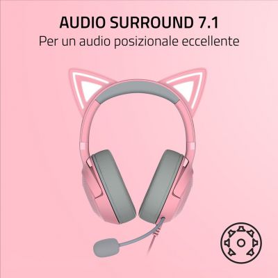 3. Razer RZ04-04730200-R3M1 Kopfhörer/Headset, kabelgebunden, Kopfbügel, Anrufe/Musik, Pink