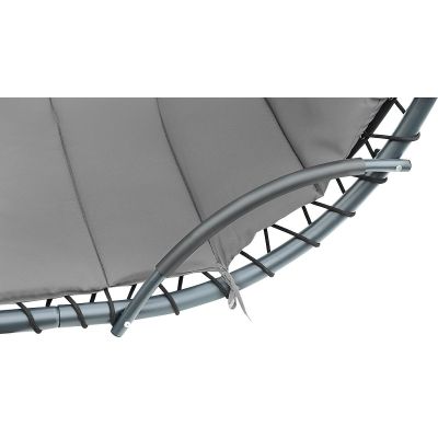 9. Schaukelstuhl mit Sonnenschirm, Lissabon, Dunkelgrau