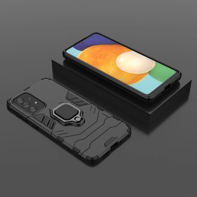 8. Ring Armor Tough Hybrid Case Cover + Magnethalter für Samsung Galaxy A73 schwarz