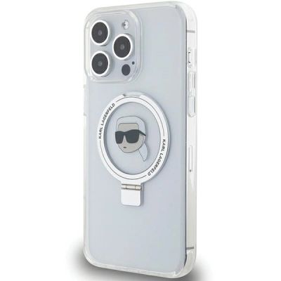 2. Karl Lagerfeld KLHMP15LHMRSKHH iPhone 15 Pro 6,1" weiß/weiß Hardcase Ring Stand Karl Head MagSafe