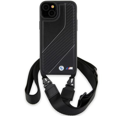 8. BMW M Edition Carbon Stripe & Strap Hülle für iPhone 15 / 14 / 13 – Schwarz
