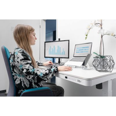 2. Digitus Schreibtisch mit elektrischer Höhenverstellung, USB-Ladestation und Schublade