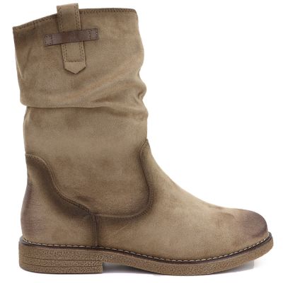 2. Gefütterte Damen-Ankle-Boots mit Rüschenoberteil, beige, M.Daszyńskie SA296-5
