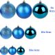 3. Dekorative Plastikkugeln, Safe, 46 Stück, blauer Glimmer