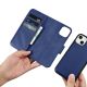 14. iCarer Wallet Case 2in1 Cover iPhone 14 Plus Anti-RFID Leder Flip Case Blau (WMI14220727-BU)