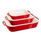 3er-Set rechteckige Keramikteller STAUB 40508-171-0 - rot