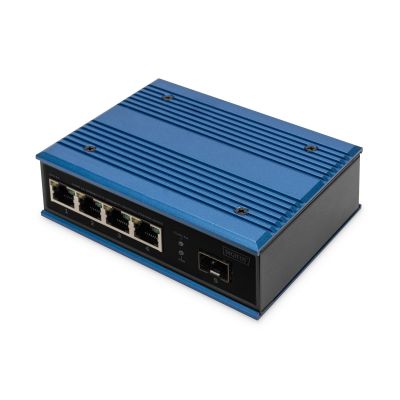 12. Industrieschalter 4x 100 Base-TX + 1x Uplink 100Base-FX (ohne Modul) DIN erweiterter Temperaturbereich.