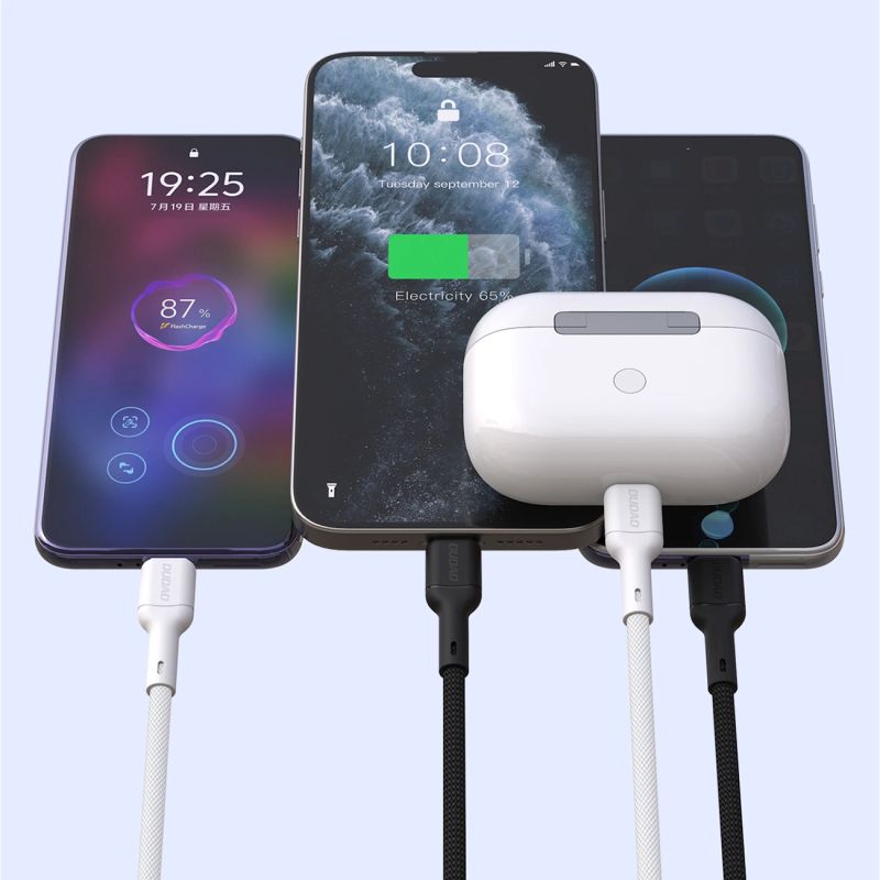6. Dudao L9C 65W USB-C - USB-C 2m Kabel - Weiß