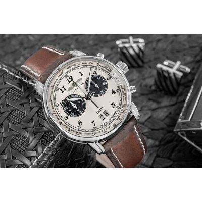 5. ZEPPELIN Graf Chronograph LZ 127 Herrenuhr + Box