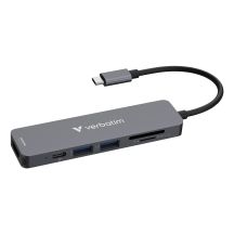 Verbatim 32156 USB 3.2 Gen 1 (3.1 Gen 1) Typ-C Hubs und Hubs 5000 Mbit/s Grau