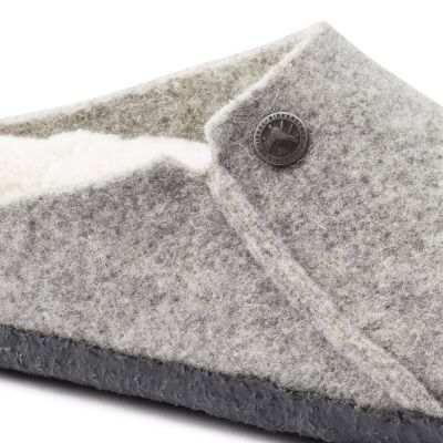 2. Birkenstock Zermatt Hellgraue Wollfilz-Isolierpantoffeln für Herren/Damen, Normalbreite (1015092)