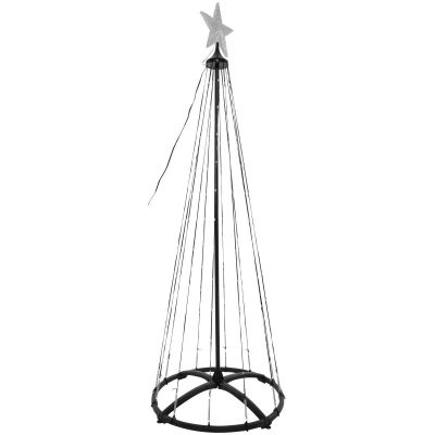 25. DEKORATIVER WEIHNACHTSBAUM 154 LED RGB 150 CM SCHWARZ